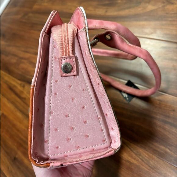 NYC Faux Leather y2k 2001 pink/white/green/orange purse - Picture 7 of 9